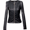 2016 Women's xxxl Motorcycle PU Leather Jacket Plus Size Female Zipper Outerwear jacket coat