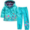 New Clothing Set Autumn Flower Pattern Kids Clothes Girls Clothes Sets Raincoat +Pant 2Pcs Casual Suit Children's Clothes