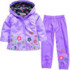 New Clothing Set Autumn Flower Pattern Kids Clothes Girls Clothes Sets Raincoat +Pant 2Pcs Casual Suit Children's Clothes