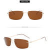 Frameless Pure Titanium Ultra Light Sunglasses Polarizing Driving Mirror Anti Fatigue Pure Titanium Square Metal Frame