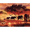 Frameless Elephants Landscape DIY Digital Painting By Numbers Modern Wall Art Canvas Painting Unique Gift For Home Decor 40x50cm