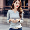 Foxmertor Striped T-shirt Women 2018 New Fashion Autumn Long Sleeve V-Neck Female Cotton T-Shirt Classic Top Tees Elasticit F630
