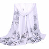 foulard Scarf Women Ladies lovely flower Pattern Print Chiffon Scarf Warm Wrap Shawl cachecol feminino inverno foulard femme #YL