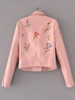 2017 Fashion Spring Leather Jacket Women Floral Embroidery Zipper Short PU Motorcycle Jacket Women Basic Coats Jaqueta Feminina