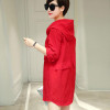 2017 Fashion Plus Size Loose Women Tops Summer Pure Color Three Quarter Sleeve Thin Sunscreen Trench Coat Leisure Outwear OK764