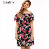 2017 fashion new Spring summer dress women clothing floral print pattern casual dresses vestidos WC0472
