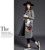 2017 Fashion Md-long Long Sleeves Trench Coat For Women Printed Open Stitch Spring Coat Women Outwears