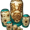 Green Matryoshka Nesting Dolls 7 Pieces