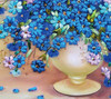 Needlework,DIY Ribbon Cross stitch Sets for Embroidery kit, Blossoml vase flowers bands embroidery wall wedding decoration