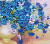 Needlework,DIY Ribbon Cross stitch Sets for Embroidery kit, Blossoml vase flowers bands embroidery wall wedding decoration