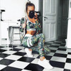 2017 summer leaf tree STRONGER printed skinny sportswear rompers womens jumpsuit bodysuit playsuit overalls