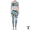 2017 summer leaf tree STRONGER printed skinny sportswear rompers womens jumpsuit bodysuit playsuit overalls