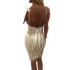 2017 summer Lady Sexy Party Night sequin dress Women V-neck elegant vintage dresses Shinning Gold sequined Flower Lace Dress
