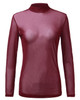 2017 Summer Hot Sexy Women Blusas Sexy See Through Transparent Mesh Stand Neck Long Sleeve Sheer Blouse Shirts Ladies Tee Tops