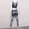 2017 Summer Grid Patchwork Tracksuit Crop Top Tanks And Leggings Sporting Skinny Clothing New 2 Pieces Hollow Women Clothing