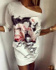 2017 Summer fashion Vintage Floral Print Women Dress Casual half Sleeve round Neck Elegant Slim Sheath Sexy Bodycon Dresses