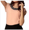 2017 Summer Fashion Chiffon Women tops sleeve shirt women casual blouse beading elegant blouse brief loose tops blusas femininas