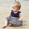 2017 summer dress stripe Golden belt Sleeveless Costume Clothes Girls Dress Toddler Baby Kids Girl Dress Birthday Clothing 2017 summer dress stripe Golden belt Sleeveless Costume Clothes Girls Dress Toddler Baby Kids Girl Dress Birthday Clothing