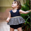 2017 summer dress stripe Golden belt Sleeveless Costume Clothes Girls Dress Toddler Baby Kids Girl Dress Birthday Clothing 2017 summer dress stripe Golden belt Sleeveless Costume Clothes Girls Dress Toddler Baby Kids Girl Dress Birthday Clothing