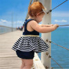 2017 summer dress stripe Golden belt Sleeveless Costume Clothes Girls Dress Toddler Baby Kids Girl Dress Birthday Clothing 2017 summer dress stripe Golden belt Sleeveless Costume Clothes Girls Dress Toddler Baby Kids Girl Dress Birthday Clothing