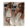 2017 Summer Dress Letter Print A-Line Dress Zippers O-Neck Dress Female Plus Size Vestido Women Vestidos XXXL White Dresses