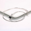 MoBuy MBNI039 Gemstone Square Black Chalcedony Necklaces &amp; Pendants 925 Sterling Silver White Gold Fine Jewelry For Women Gift