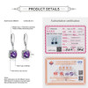 MoBuy MBEI001 Cushion Natrual Gemstone Amethyst Drop/Dangle Earring 925 Sterling Silver White Gold Plated Fine Jewelry For Women