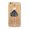 Mobile Phone Case For iPhone 7 6 6s Plus 6Plus 4 4S 5 5S SE 5C Bag New Modern Dress Shopping Girl Transparent Soft TPU Cover
