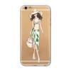 Mobile Phone Case For iPhone 7 6 6s Plus 6Plus 4 4S 5 5S SE 5C Bag New Modern Dress Shopping Girl Transparent Soft TPU Cover