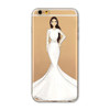 Mobile Phone Case For iPhone 7 6 6s Plus 6Plus 4 4S 5 5S SE 5C Bag New Modern Dress Shopping Girl Transparent Soft TPU Cover