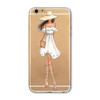 Mobile Phone Case For iPhone 7 6 6s Plus 6Plus 4 4S 5 5S SE 5C Bag New Modern Dress Shopping Girl Transparent Soft TPU Cover
