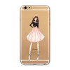 Mobile Phone Case For iPhone 7 6 6s Plus 6Plus 4 4S 5 5S SE 5C Bag New Modern Dress Shopping Girl Transparent Soft TPU Cover