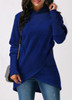 2017 Pocket Asymmetric Hem Long Sleeve Hooded Sweatshirt Female Long Sleeve Pullovers Women Hoodie