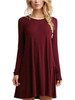 2017 Plus Size Elastic Dress Winter Vestidos Autumn Womens Long Sleeve Dress Ladies Casual Loose Solid O Neck Dresses Loose