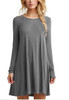 2017 Plus Size Elastic Dress Winter Vestidos Autumn Womens Long Sleeve Dress Ladies Casual Loose Solid O Neck Dresses Loose