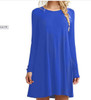 2017 Plus Size Elastic Dress Winter Vestidos Autumn Womens Long Sleeve Dress Ladies Casual Loose Solid O Neck Dresses Loose