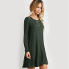 2017 Plus Size Elastic Dress Winter Vestidos Autumn Womens Long Sleeve Dress Ladies Casual Loose Solid O Neck Dresses Loose