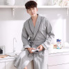 2017 Plus Size Cotton Terry Robes For Men Kimono Bath Robe Sleepwear Mens Lounge Nightgown Long Sleeve Bathrobe Autumn Winter