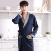 2017 Plus Size Cotton Terry Robes For Men Kimono Bath Robe Sleepwear Mens Lounge Nightgown Long Sleeve Bathrobe Autumn Winter