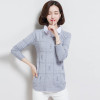 2017 plus size Autumn Winter Womens Pullover Sweater knit fake two-piece women's long-sleeved Pullover Cashmere sweaters AS36