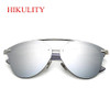 2017 Pink Sunglasses Women Newest Brand Cateye Reflection Mirror Sunglasses Female Half Frame Men Sun Glasses Rose Gold Lunette