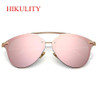 2017 Pink Sunglasses Women Newest Brand Cateye Reflection Mirror Sunglasses Female Half Frame Men Sun Glasses Rose Gold Lunette
