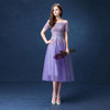 2017 off the Shoulder Short Sleeve Lace Appliques Short Lavender Bridesmaid Dress Elegant Wedding Party Dresses