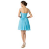 2017 New Design A-line Short Dresses Scoop Neck Cocktail Party dress Lace-up Veatidos de Festa Abito Cocktail Dress Blue 7536
