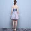 2017 New design A-line short dresses strapless cocktail party lace-up dress veatidos de festa tulle free shipping