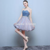 2017 New design A-line short dresses strapless cocktail party lace-up dress veatidos de festa tulle free shipping