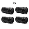 Leather motorcycle saddle bags black roll barrel for biker motorbike