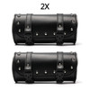 Leather motorcycle saddle bags black roll barrel for biker motorbike