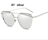 2017 New Cat Eye Sunglasses Women Brand Designer Female Twin-Beams Rose Gold Mirror Sun Glasses Cateye SunGlasses Fast Shipping