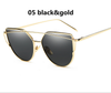 2017 New Cat Eye Sunglasses Women Brand Designer Female Twin-Beams Rose Gold Mirror Sun Glasses Cateye SunGlasses Fast Shipping